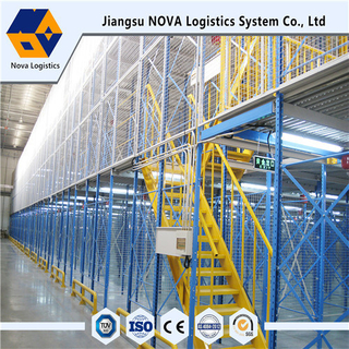 Mezzanine lantai baja tugas berat dengan racking palet didukung
